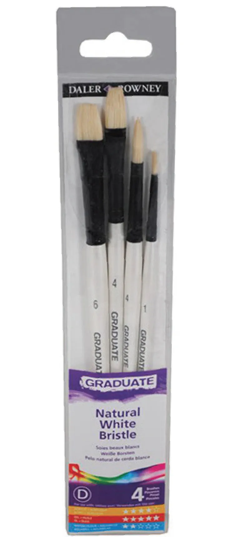 Daler Rowney Graduate Brushes Short Handle Bristle Brush Set