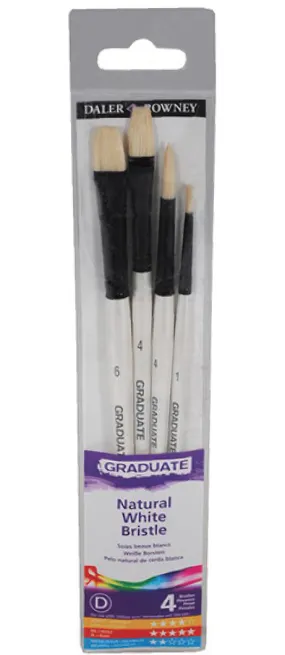 Daler Rowney Graduate Brushes Short Handle Bristle Brush Set