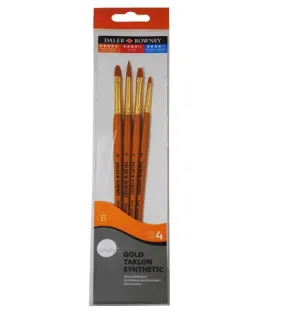 Daler Rowney Simply Short Handle Gold Taklon Brush Set #1 Sh - (Pack of 4)