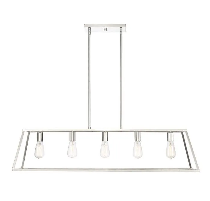 Denton 5 Light Polished Nickel Linear Chandelier