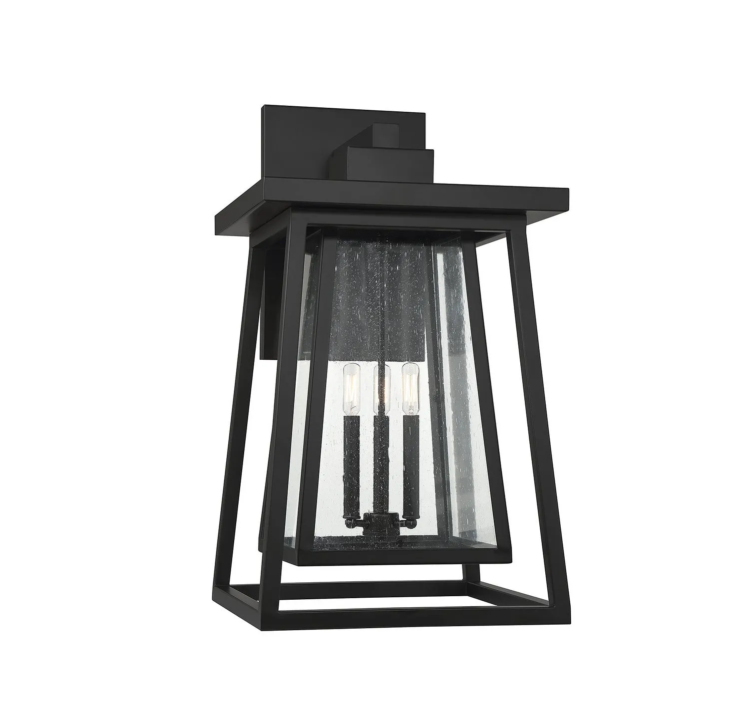 Denver Three Light Outdoor Wall Lantern in Matte Black