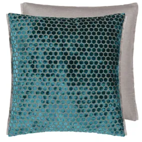 Designers Guild Jabot Kingfisher Velvet Decorative Pillow