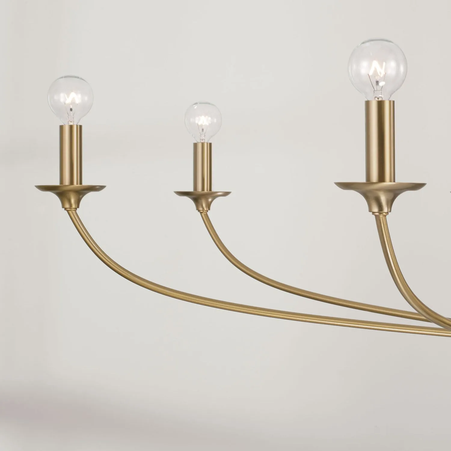 DOLAN 8-LIGHT CHANDELIER, MATTE BRASS