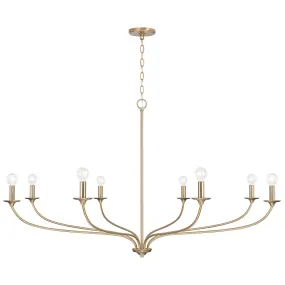 DOLAN 8-LIGHT CHANDELIER, MATTE BRASS