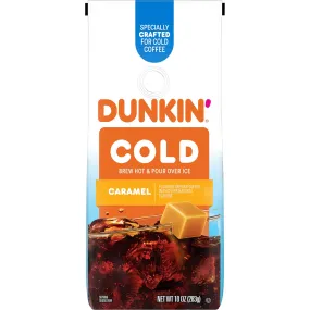 Dunkin Cold Caramel Flavored Ground Coffee, 10 oz. Bag