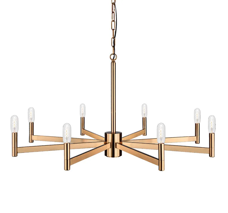 Euryale Aged Gold Brass 8 Light Chandelier