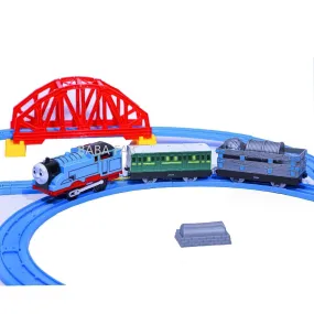 EYESIGN Kids Toy Train Emits Real Light Sound Track Set Battery Operated (Big Thomas)