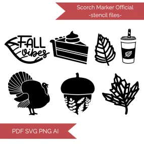 Fall Stencil Files! 2020 [AI SVG PNG DXF]