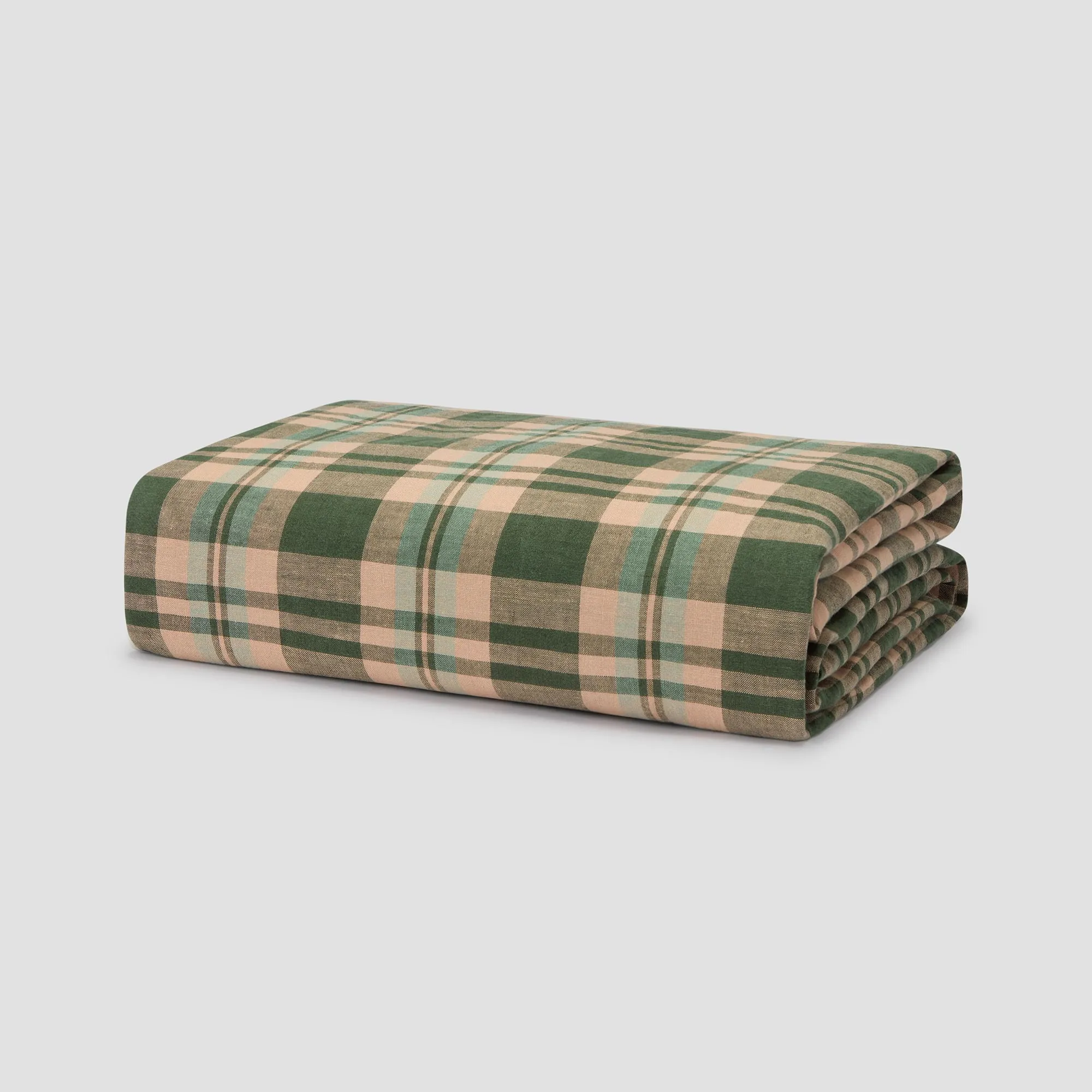 Fern Green Dallington Check Linen Blend Duvet Cover