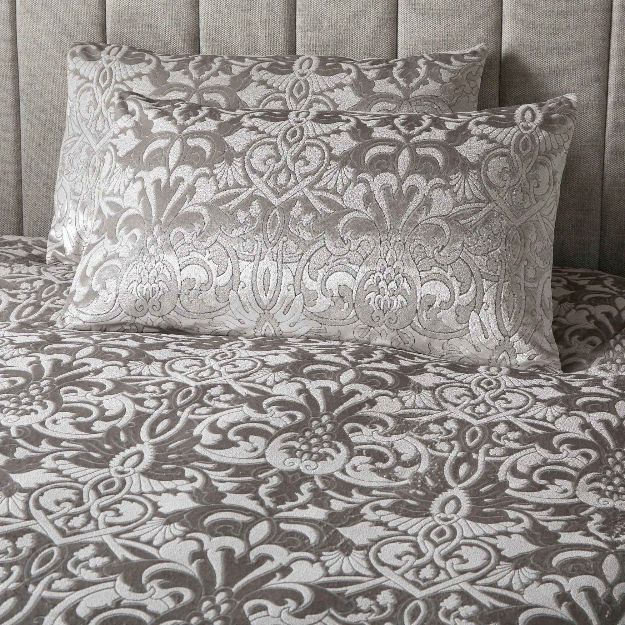 Firenza Duvet Cover Set by Laurence Llewelyn-Bowen in Silver