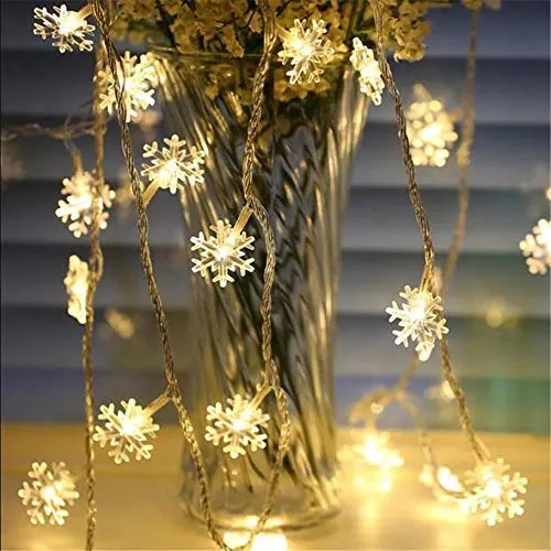 fizzytech Decorative Snowflake String LED Lights for Diwali Christmas Wedding (Warm White, 3 m)