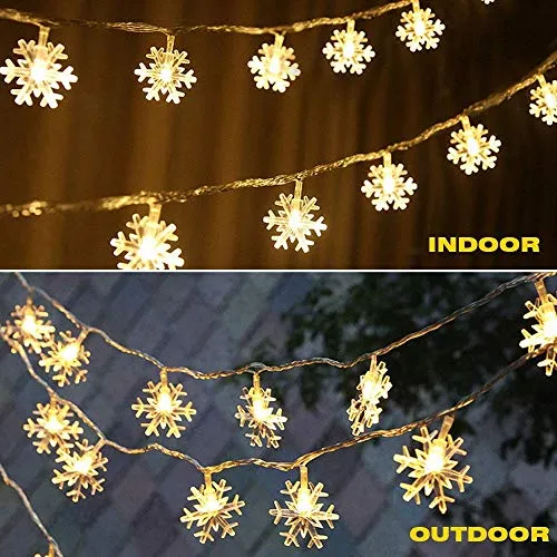 fizzytech Decorative Snowflake String LED Lights for Diwali Christmas Wedding (Warm White, 3 m)