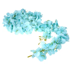 Floral Hanging Hydrangea Lei Garland, 60-Inch, Robin's Egg Blue