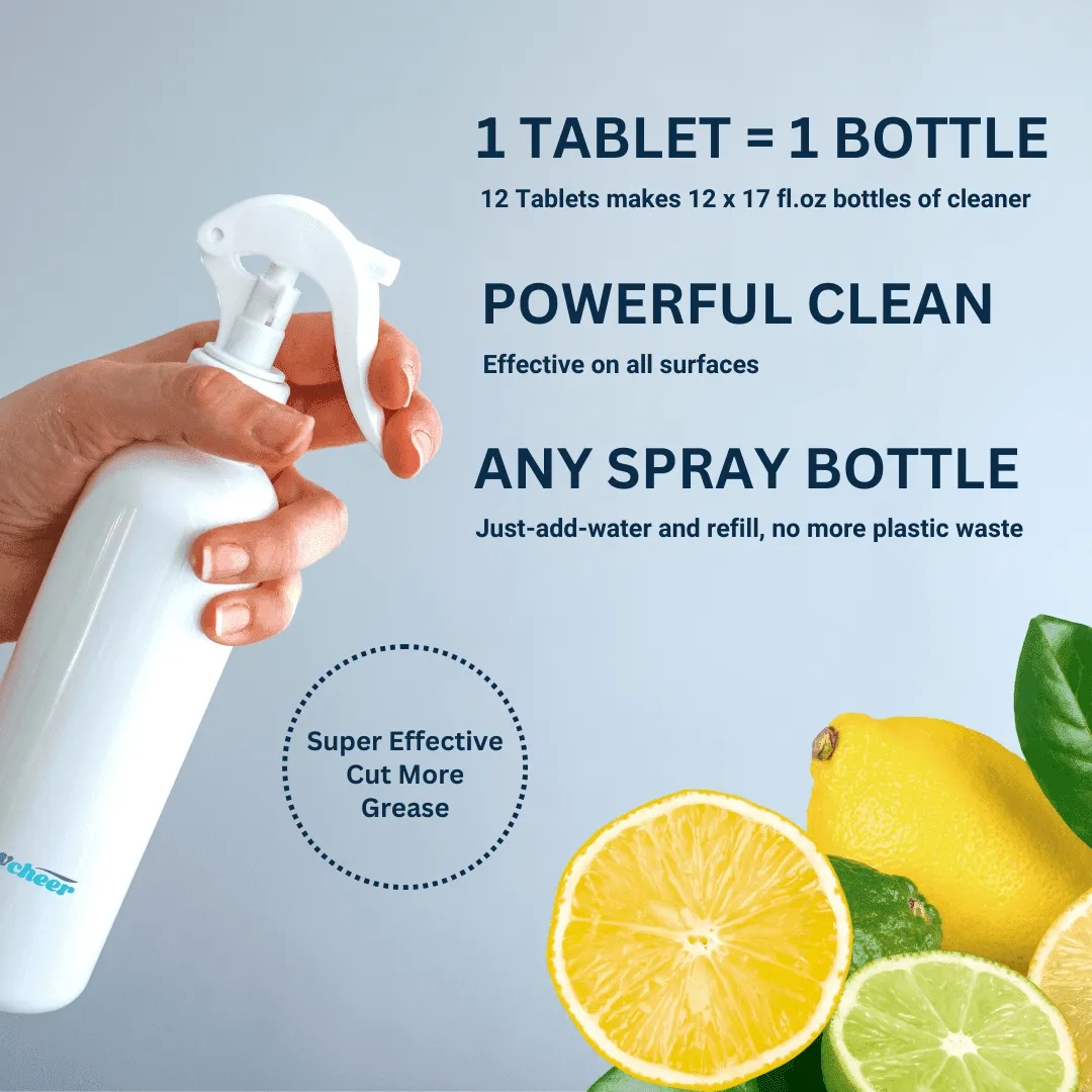 Flowcheer Multi-Surface Cleaner Refills 12 Tablets - Lemon - Powerful Clean