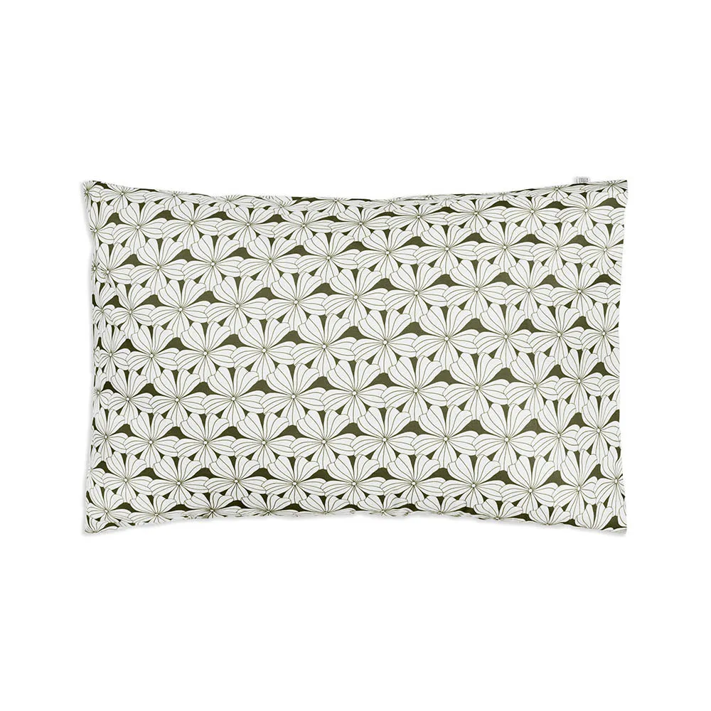 FLOWERS | Olive green | Pillowcase | 60x70cm/ 23.6x27.5"