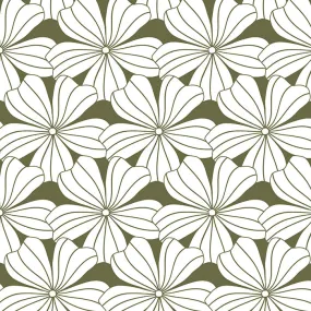 FLOWERS | Olive green | Pillowcase | 60x70cm/ 23.6x27.5"