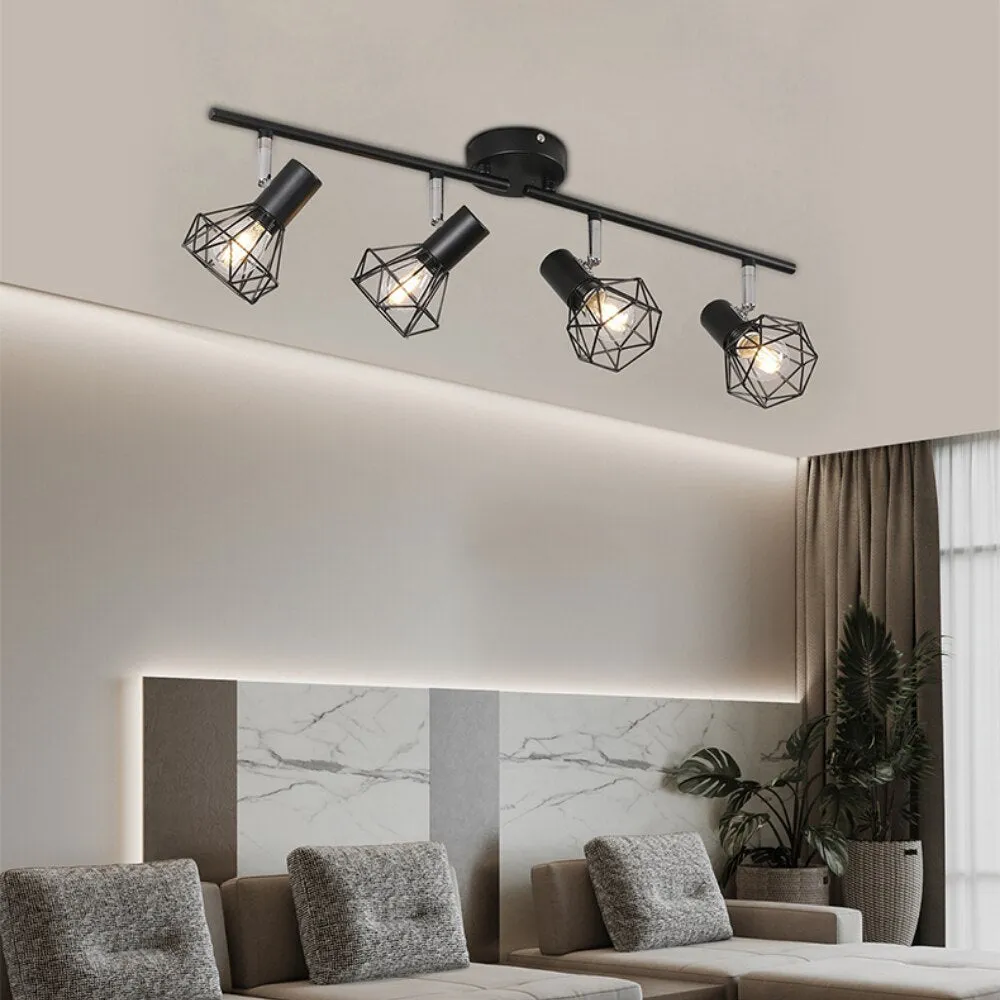 Foldable LED Track Lights for Home with Adjustable Angle & Surface Mounted Spotlights