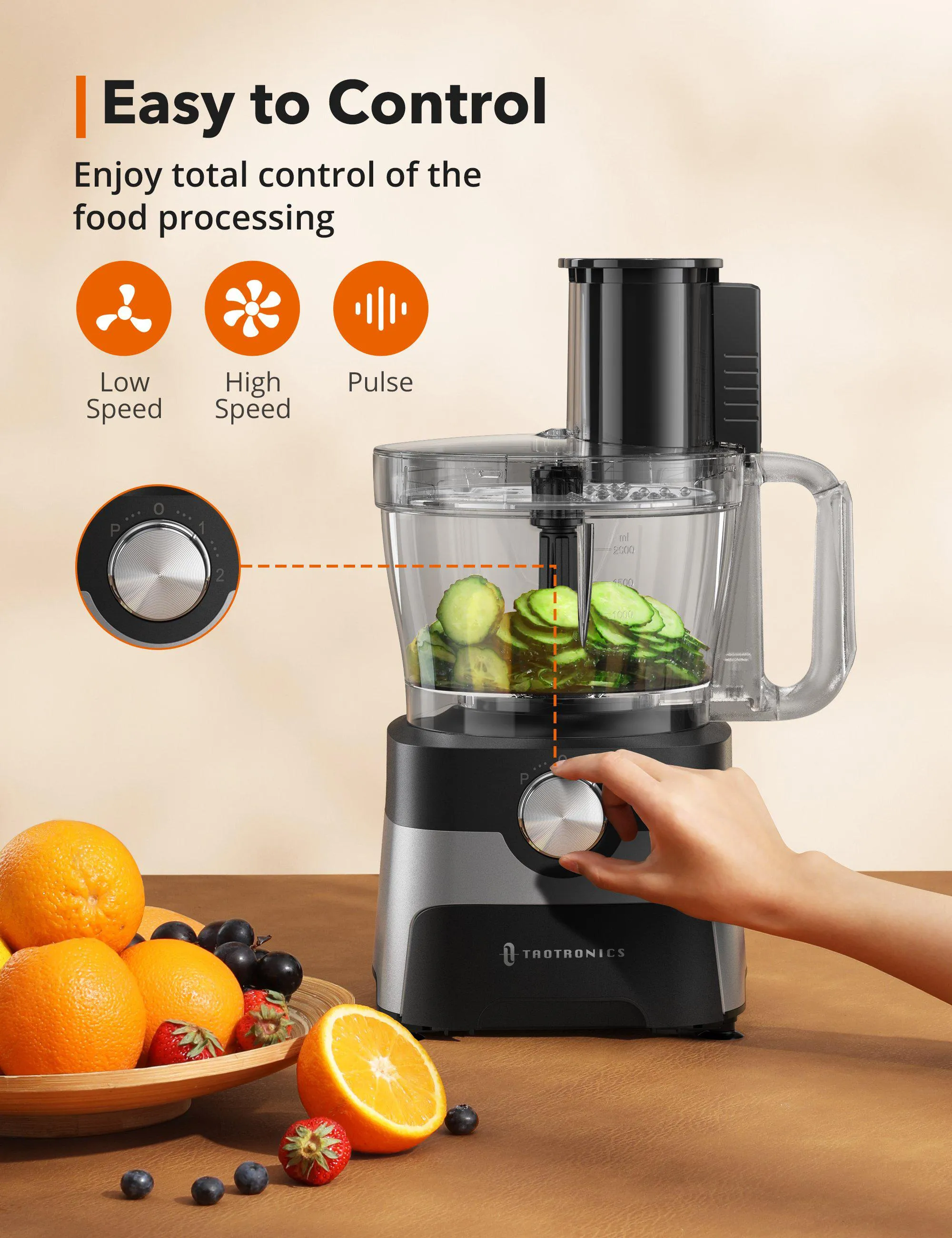 Food Processor 001, Blender Combo, 600W 9-Cup Food Processor