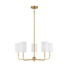 Foxdale 5 Lights Chandelier Satin Brass finish