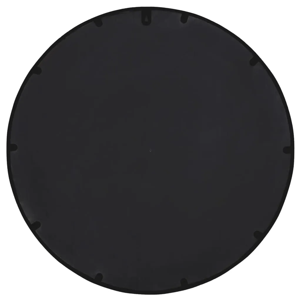 Garden Mirror Black 40x4 cm Iron Round for Outdoor Use