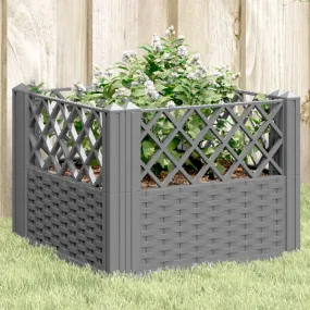 Garden Planter with Pegs Light Grey 43.5x43.5x43.5 cm PP