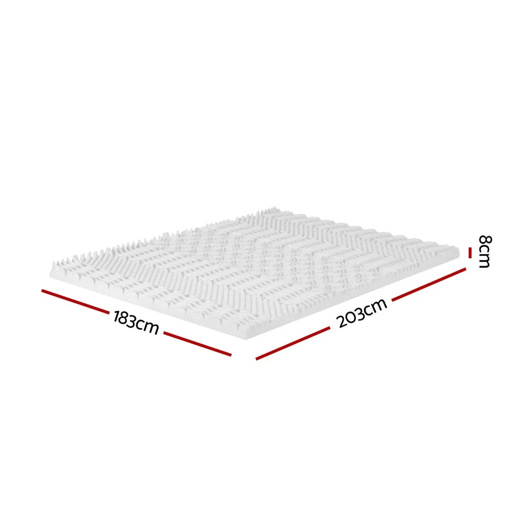 Giselle Bedding Memory Foam Mattress Topper 7-Zone Airflow Pad 8cm King White