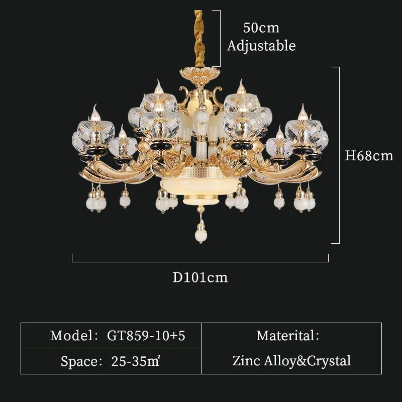 Halo - Luxury Modern Kitchen Led Crystal Chandeliers Hanging Design For Living Room