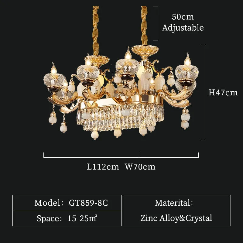 Halo - Luxury Modern Kitchen Led Crystal Chandeliers Hanging Design For Living Room