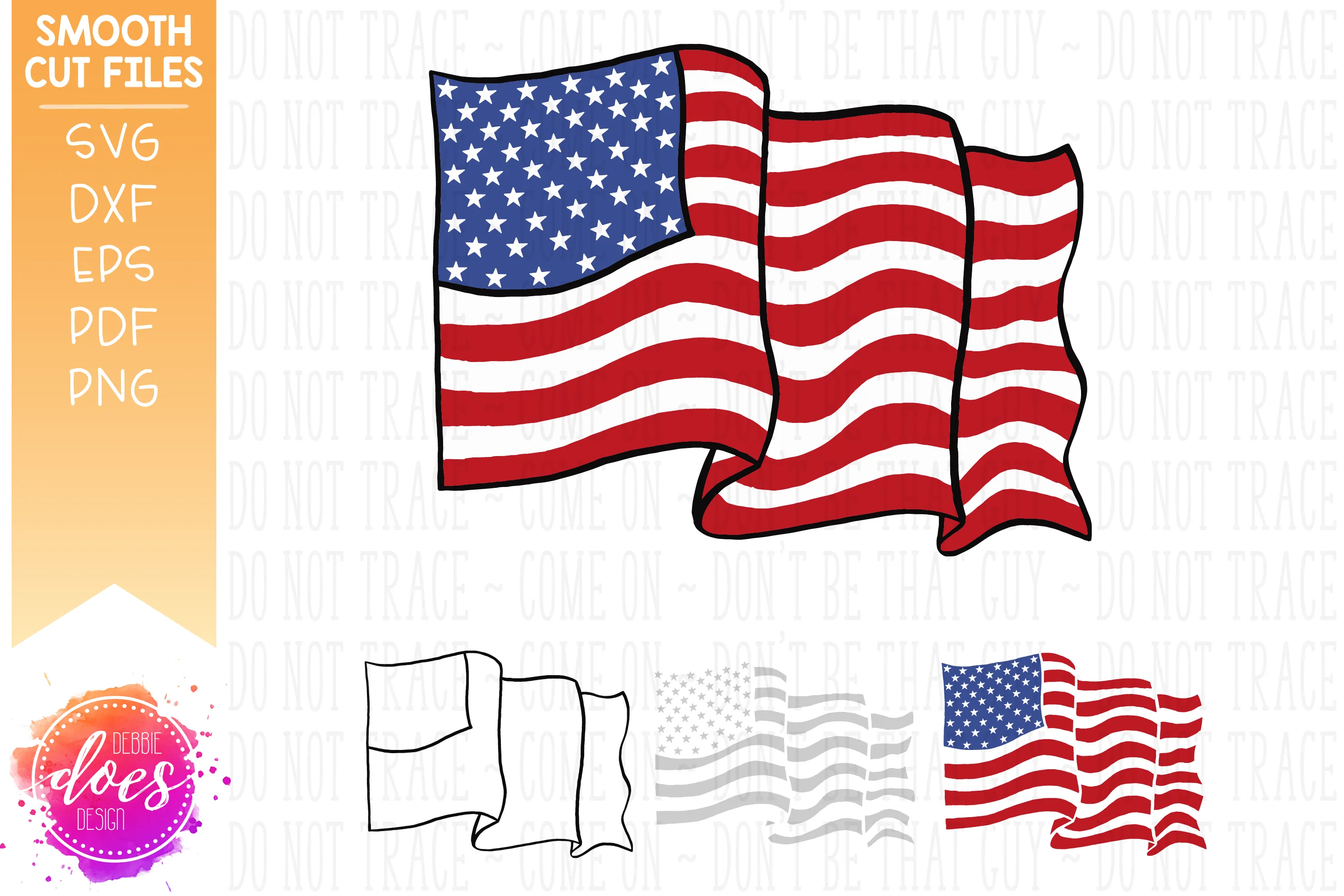 Hand Drawn American Flag - SVG File