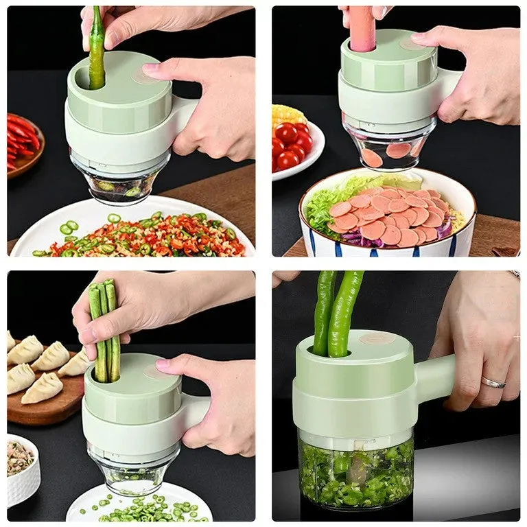 Handheld 4 in 1 Multifunctional Electric Vegetable Cutter Chopper