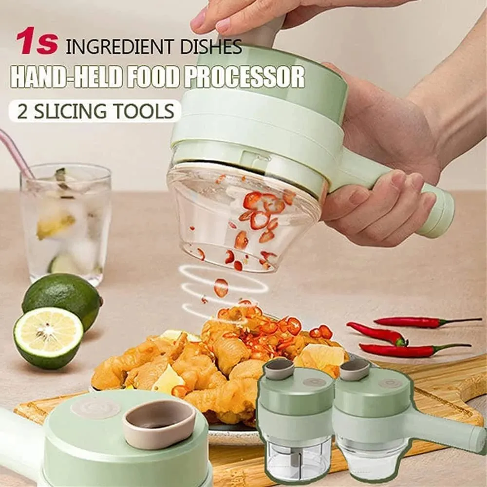 Handheld 4 in 1 Multifunctional Electric Vegetable Cutter Chopper