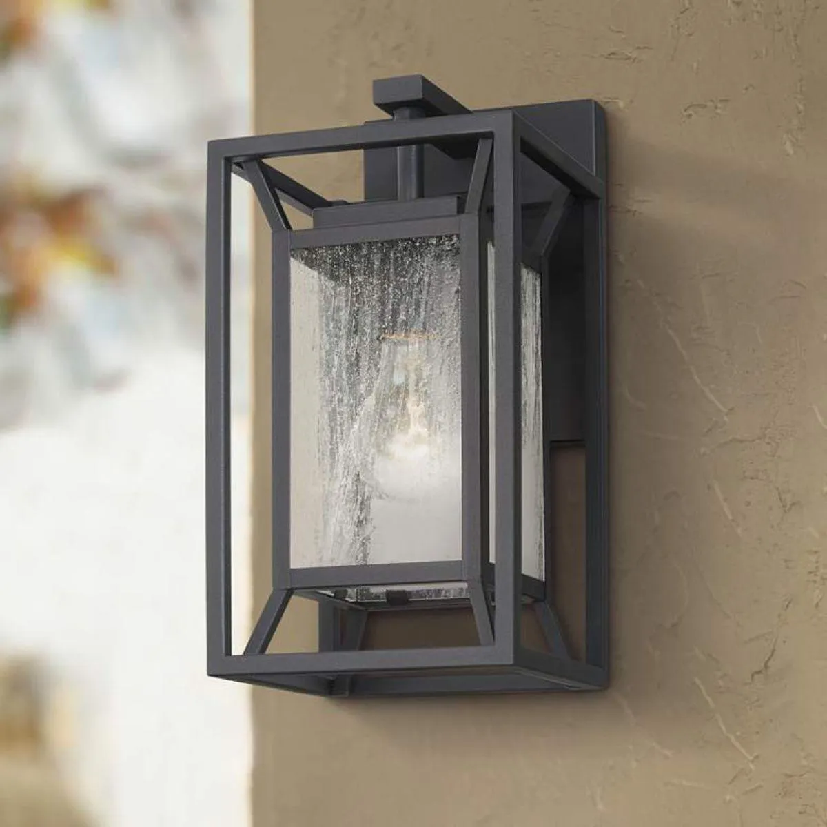 Harbor View 12 in. Outdoor Wall Lantern Black Finish