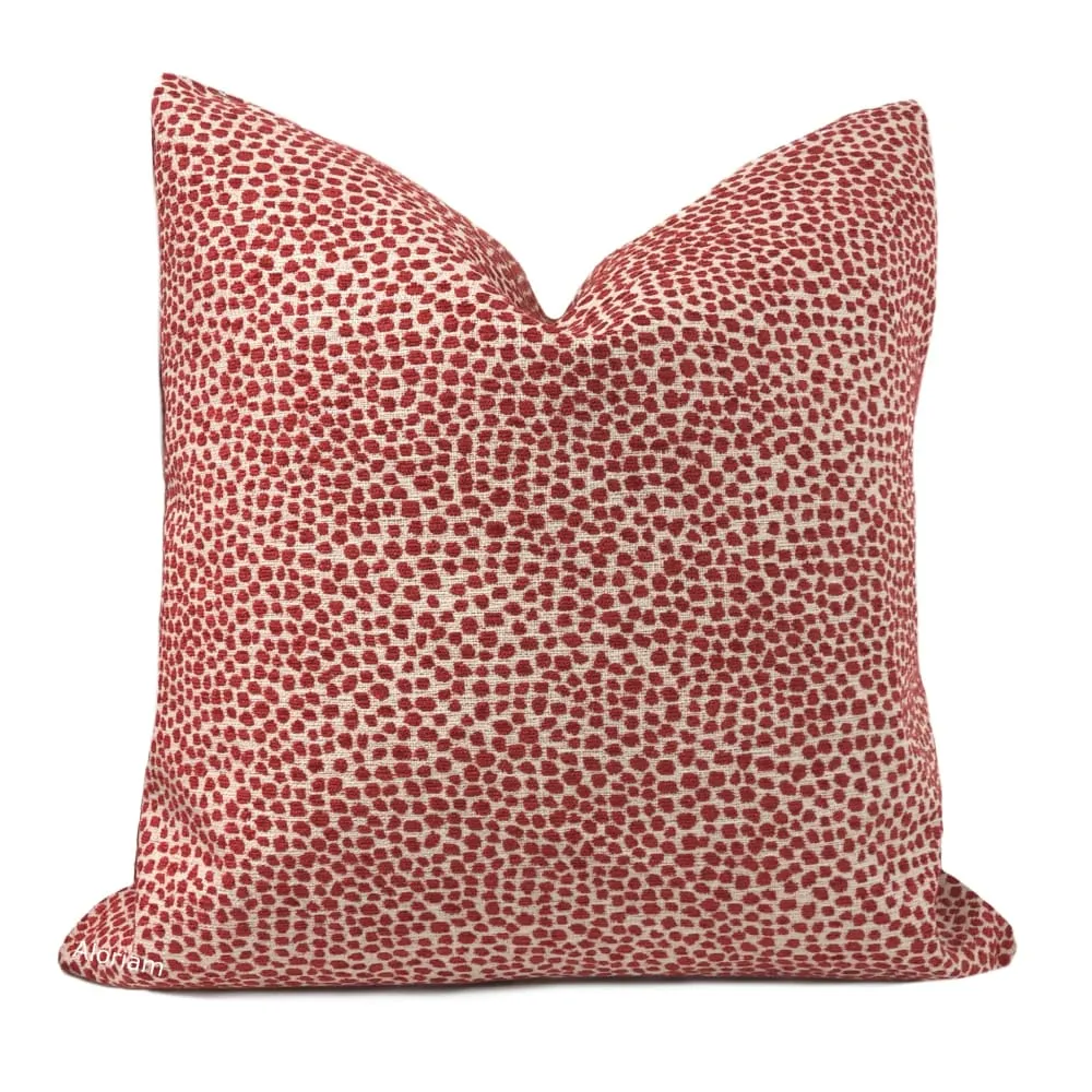 Harper Red Chenille Dots Pillow Cover