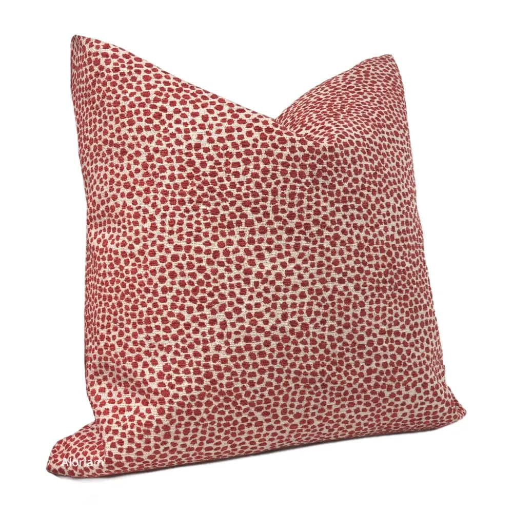 Harper Red Chenille Dots Pillow Cover