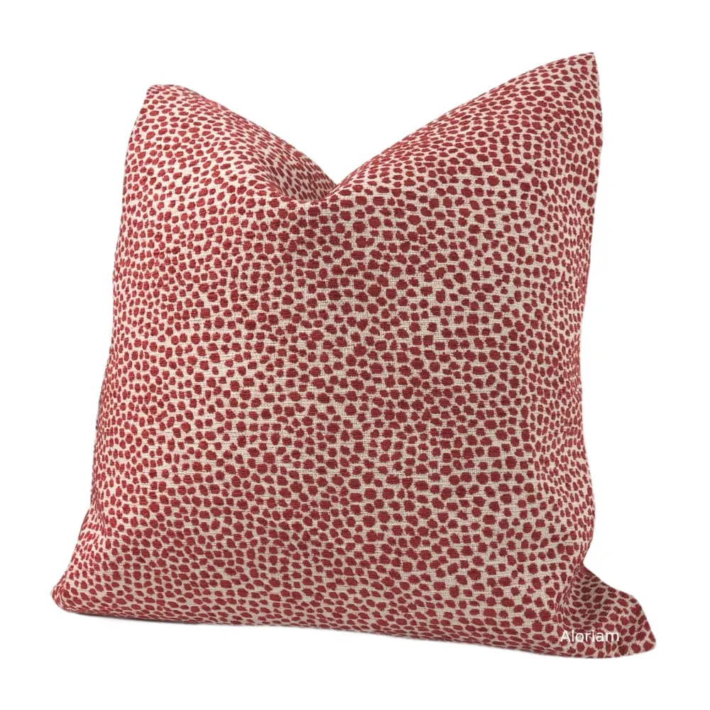 Harper Red Chenille Dots Pillow Cover