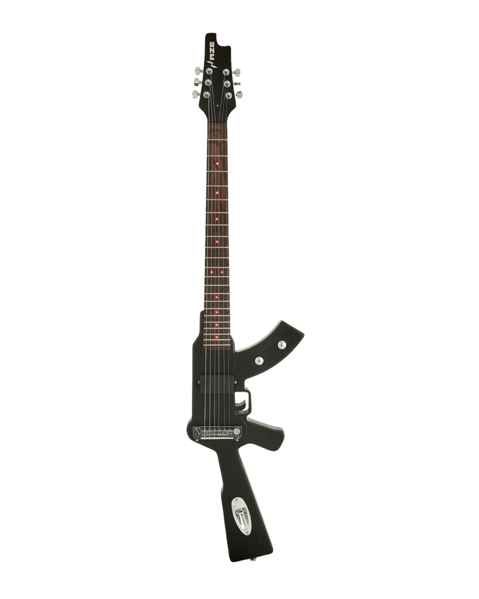 Haze Gun LED Textured Gun Electric Guitar - Satin Black HDE500BK