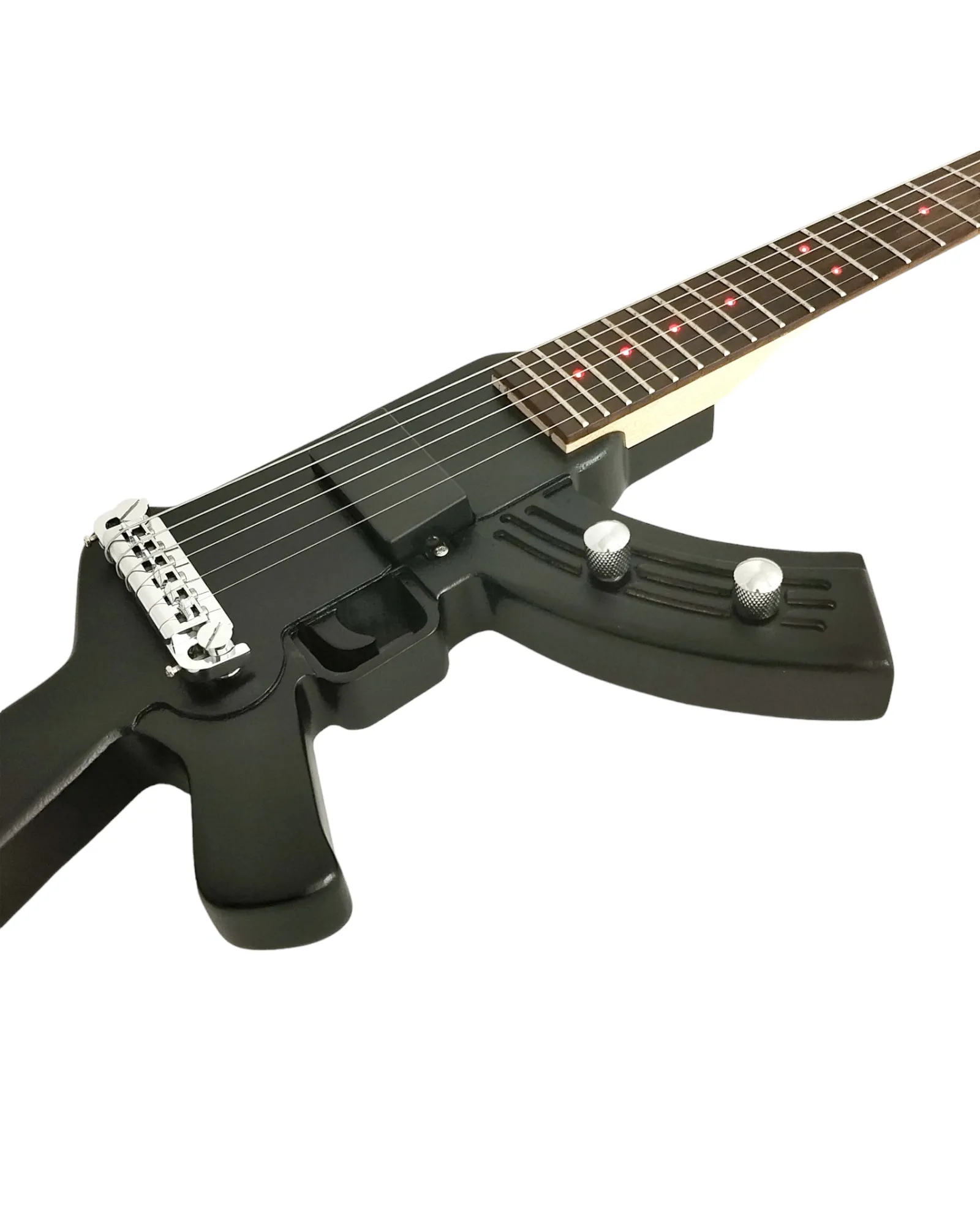 Haze Gun LED Textured Gun Electric Guitar - Satin Black HDE500BK