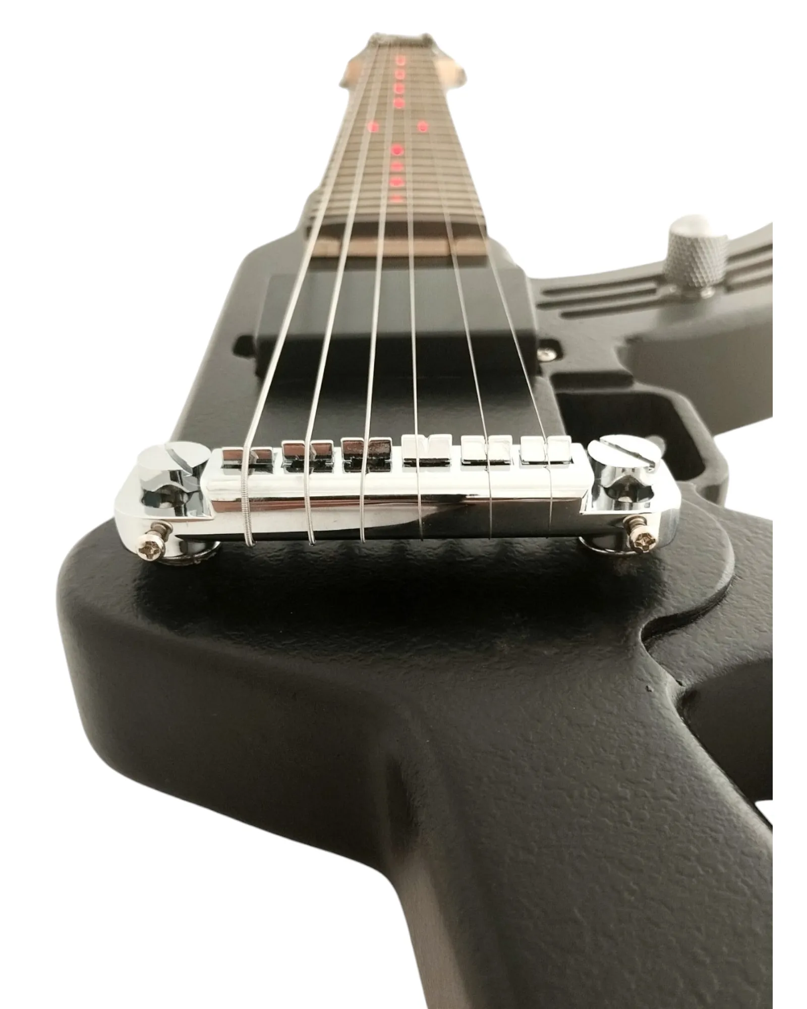 Haze Gun LED Textured Gun Electric Guitar - Satin Black HDE500BK