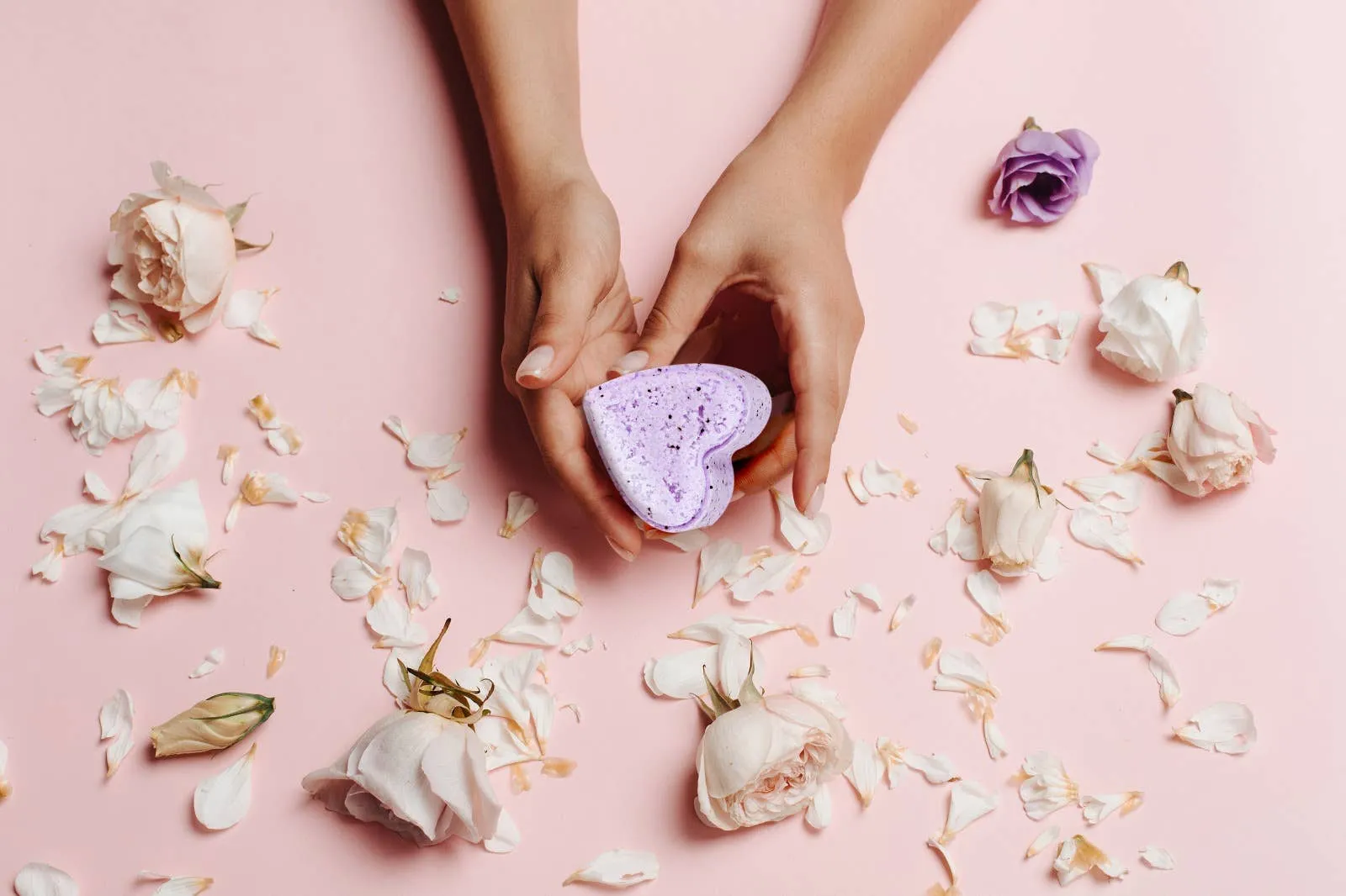 Heart Bath Bomb- Lavender-100% natural-vegan