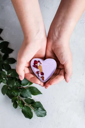 Heart Bath Bomb- Lavender-100% natural-vegan