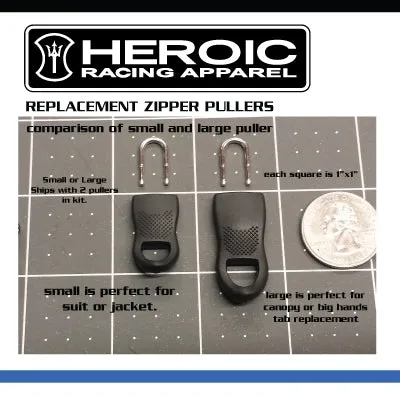 HEROIC Zipper Puller Repair Kit - 2 sizes