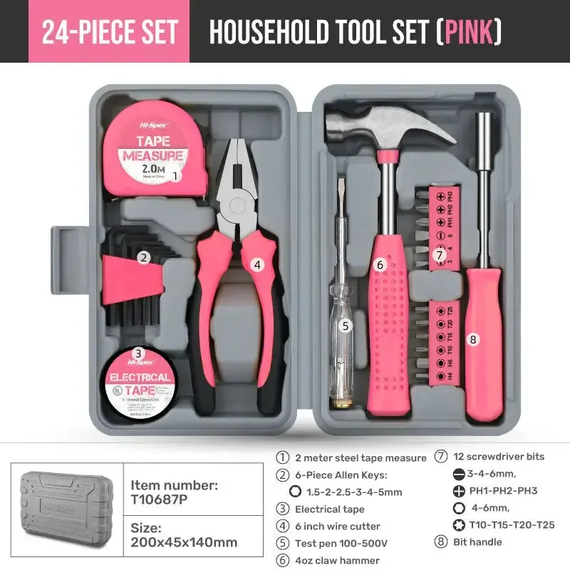 Hi-Spec Complete Tool Box Kit Household Hardware Hand Tool Set