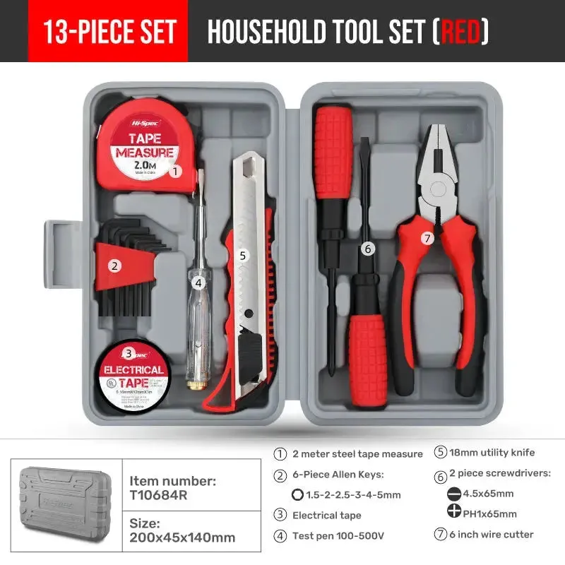 Hi-Spec Complete Tool Box Kit Household Hardware Hand Tool Set