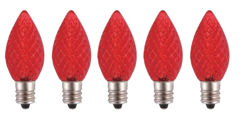 Hometown Holidays 24772 Bulb, Candelabra Lamp Base, LED Lamp, Crystal Red Light :BX25: QUANTITY: 1