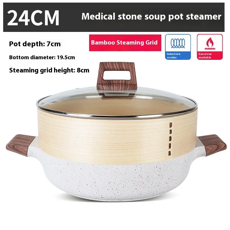 Household Rice Stone Large Capacity Stainless Steel Soup Pot