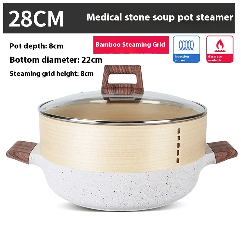 Household Rice Stone Large Capacity Stainless Steel Soup Pot