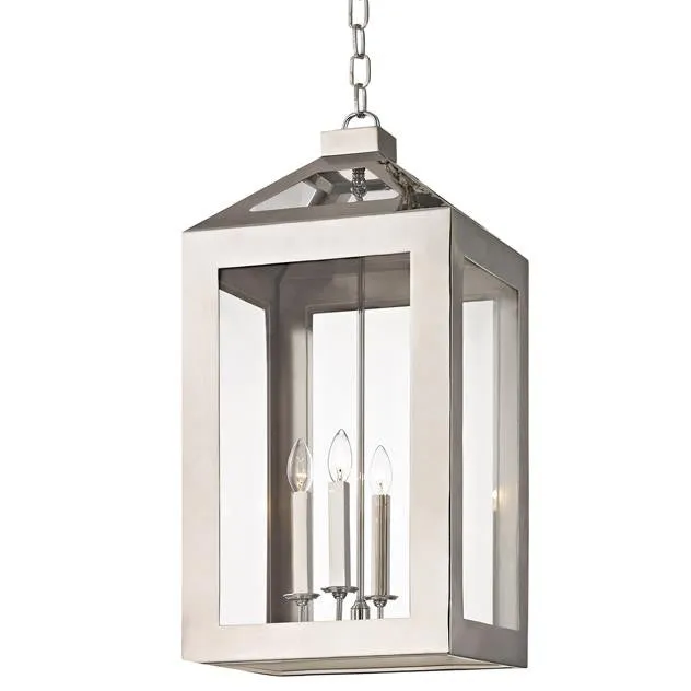 HURLEY 4 LIGHT CHANDELIER, POLISHED NICKEL