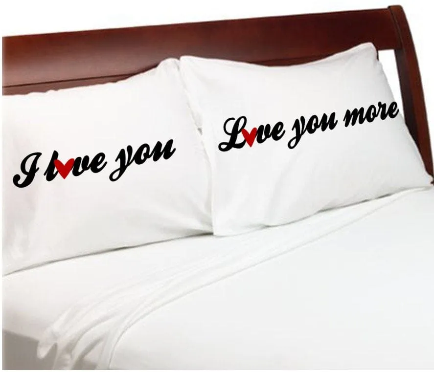 I Love You  Love you More  Valentines Day gift Pillow Cases Love Note For Him For Her  Boyfriend Girlfriend  Husband Wife His Hers  Bf Gf