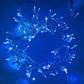 Indoor/Outdoor Static LED Waterproof Fairy Lights with Clear Cable (100) - Blue