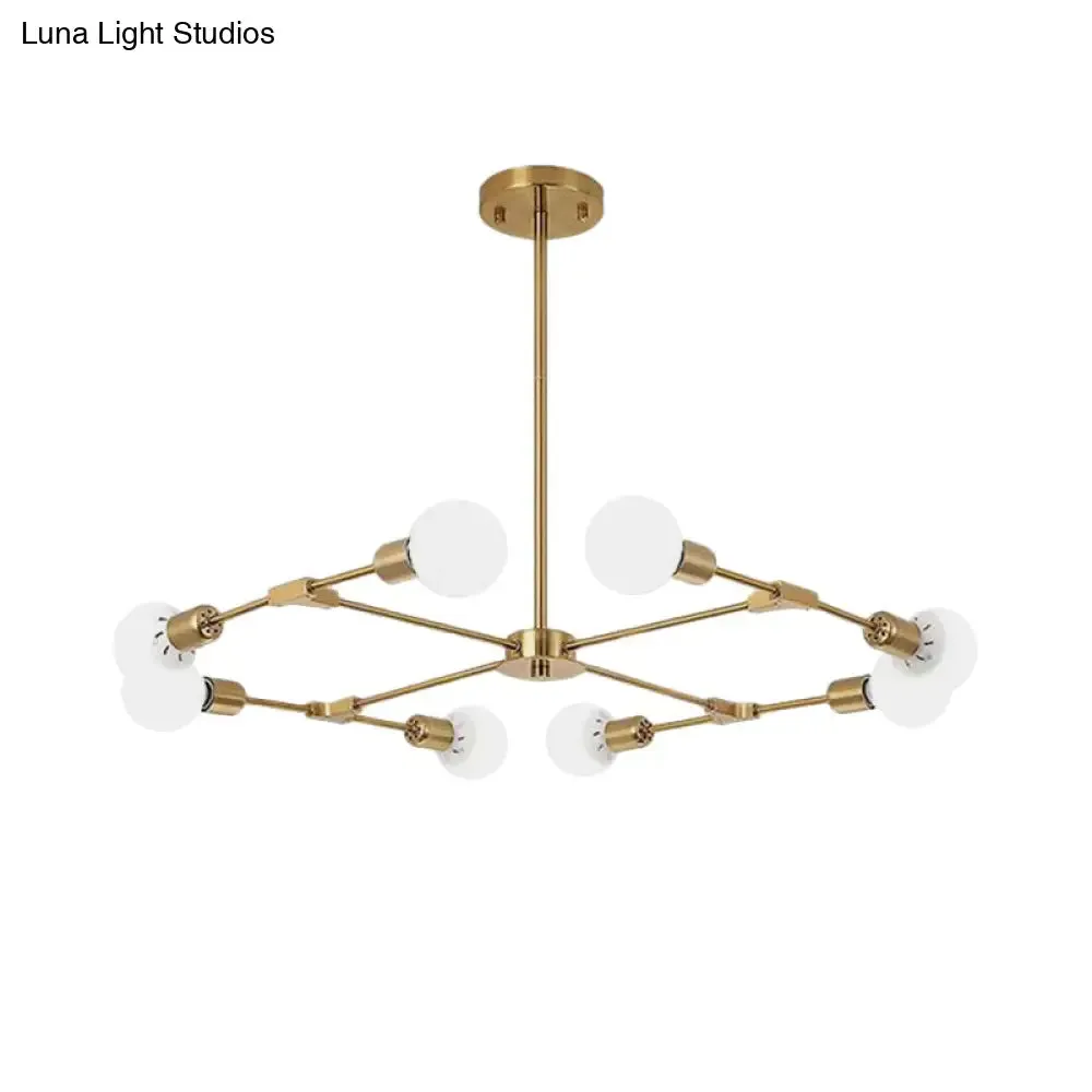 Industrial Style Metallic Black/Gold Chandelier Ceiling Light Fixture - 6/8 Lights for Bedroom